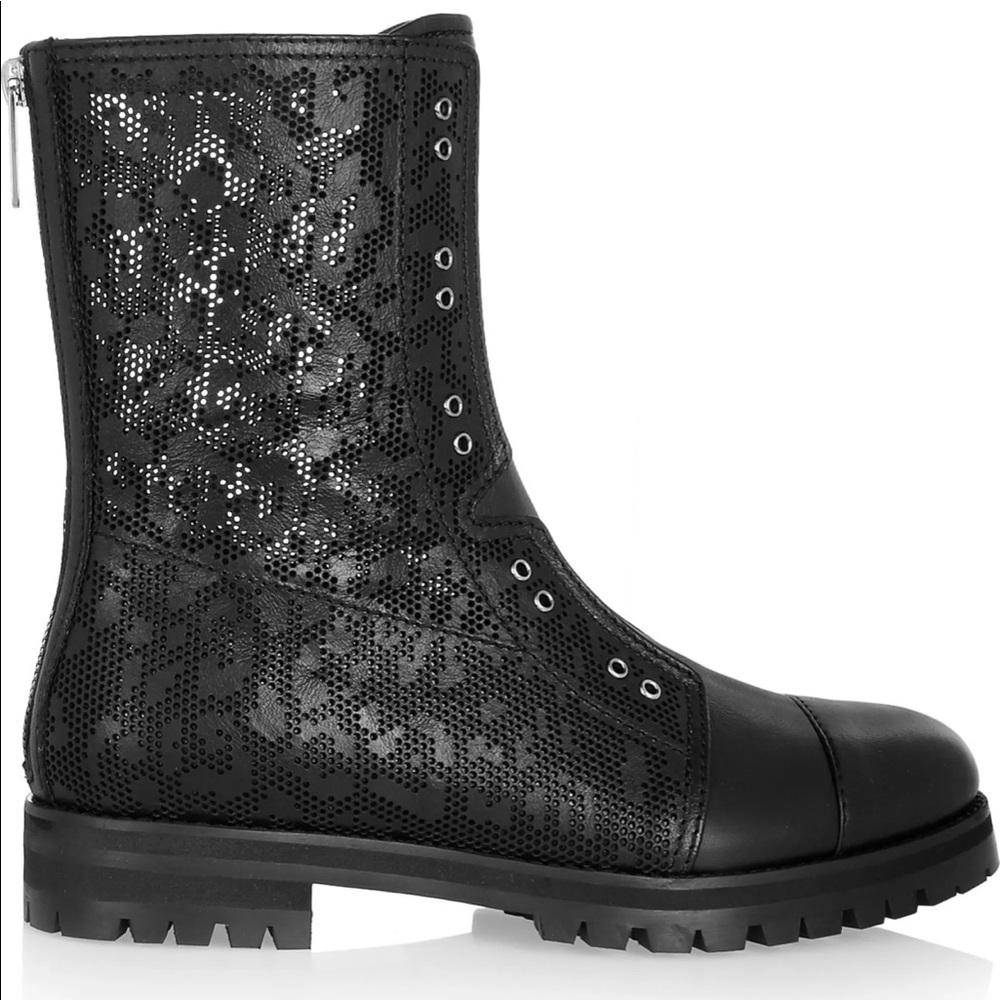 JIMMY CHOO Jimmy Choo Hatcher perforated leather boots 9/38.5 - Picture 3 of 13